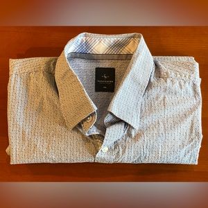 Tailorbyrd Collection Mens Size XXL Dress Shirt Business Casual Geometric Blue